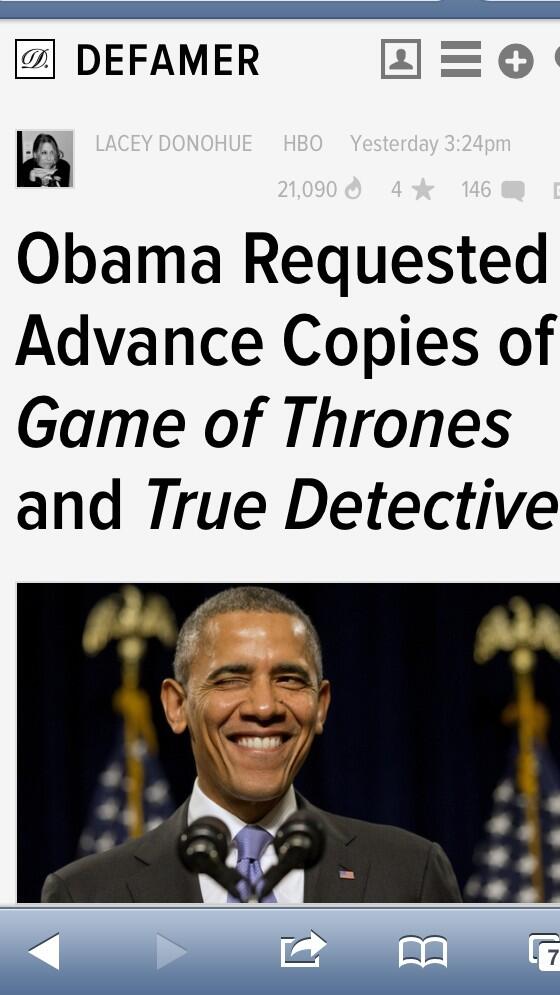 .... The president has seen my boobs