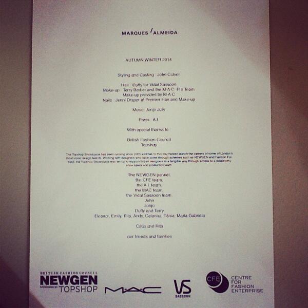 VS_Sassoon's tweet photo. The @_MARQUESALMEIDA  #hair and make-up team #lfw http://t.co/JnGCK7ovyg