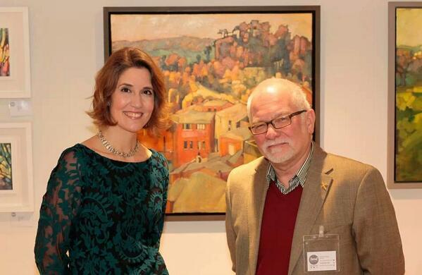 Sheridanartist's tweet photo. David Trotman, Director @PenarthPavilion and me at the private view last Friday. http://t.co/yI2Foc3olp