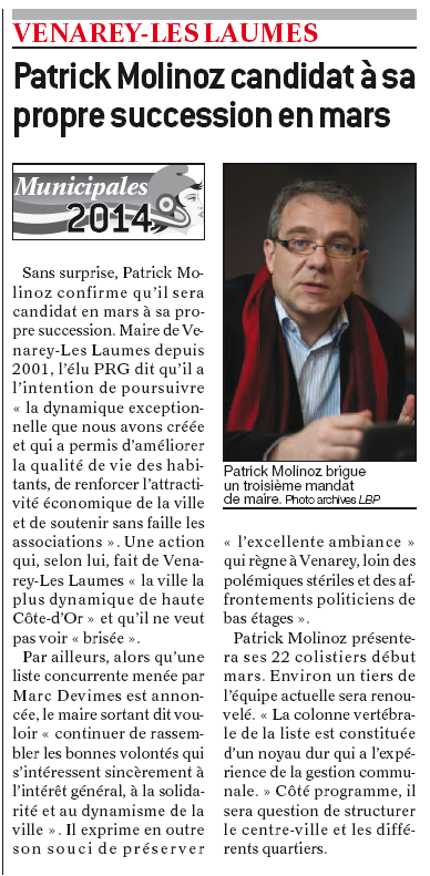 Continuer de rassembler les bonnes volontés qui s'intéressent sincèrement à #Venarey-Les Laumes #Municipales2014