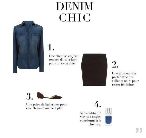 GuideStylelook's tweet image. Denim Look for work #1style#1look