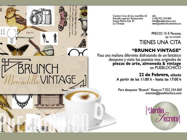 este sábado en #JardinSecreto Mercadillo Vintage con #Brunch ;-) #LaOrotava #Tenerife