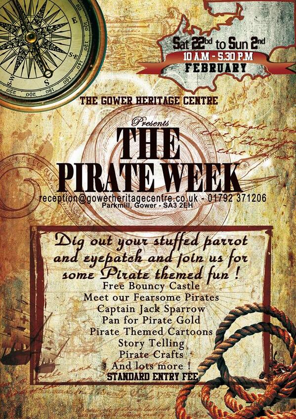 <a href="/RuralSwanseaA/">Rural Swansea Action</a>  Pirate Week  22nd Feb -  2nd March Free bouncy castle  Jack Sparrow , Storytelling &amp; real parrots
