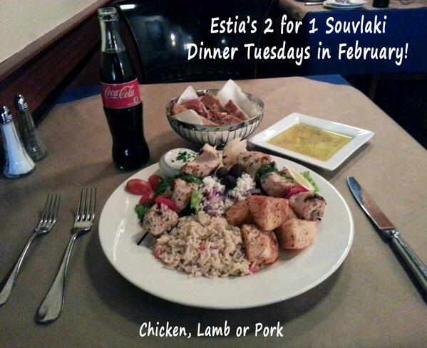 EstiaHalifax's tweet photo. Better than a souvlaki lunch? Our #2for1 souvlaki dinner Tuesdays! 4-C w/mention of tweet/eat in @allhalifax #Halifax http://t.co/MO2vQ4tM9e