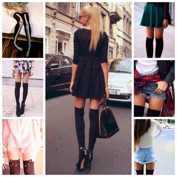 Calcetas largas con vestido clearance