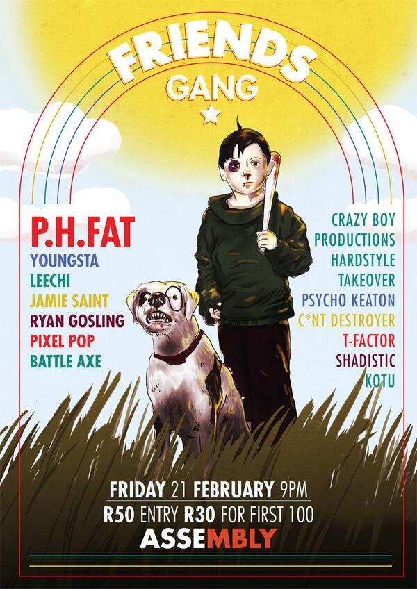 Assembly_ct's tweet photo. #FriendsGang this Friday with @PHFAT! RT for a chance to WIN Tickets for 4 + R400 Bar Tab! http://t.co/5IvgPNlSbN http://t.co/FUrQVOtEtO