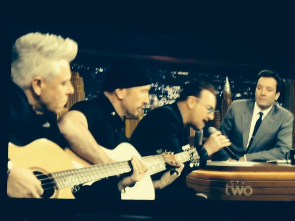 U2 playing live on the new @jimmyfallon #tonightshow ...WOW! #greatestgroupOfallTime #U2legend