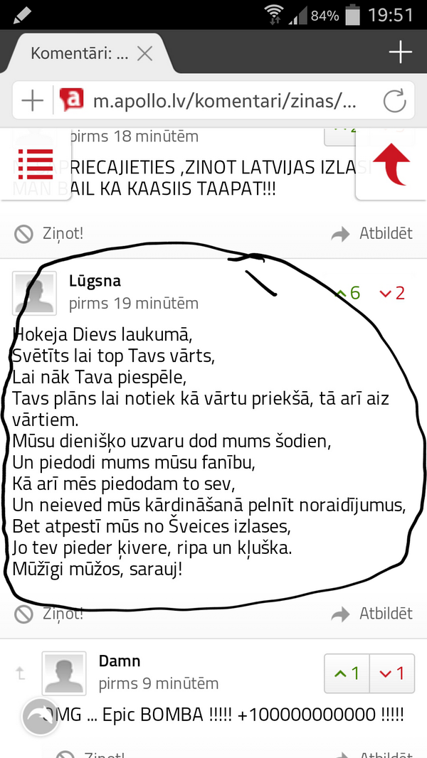 edzhuss's tweet photo. Haha, šis labs, šodienas hokeja lūgšana iz apollo komentāriem: http://t.co/vfCCEVBhBr