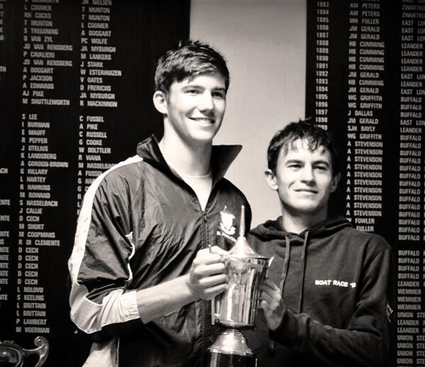 St Albans rowing captains receiving the Buffalo trophy <a href="/DJWattie66/">Dan Jonothan Watkins</a> <a href="/mittenshnalf/">Chris Mittendorf</a>
