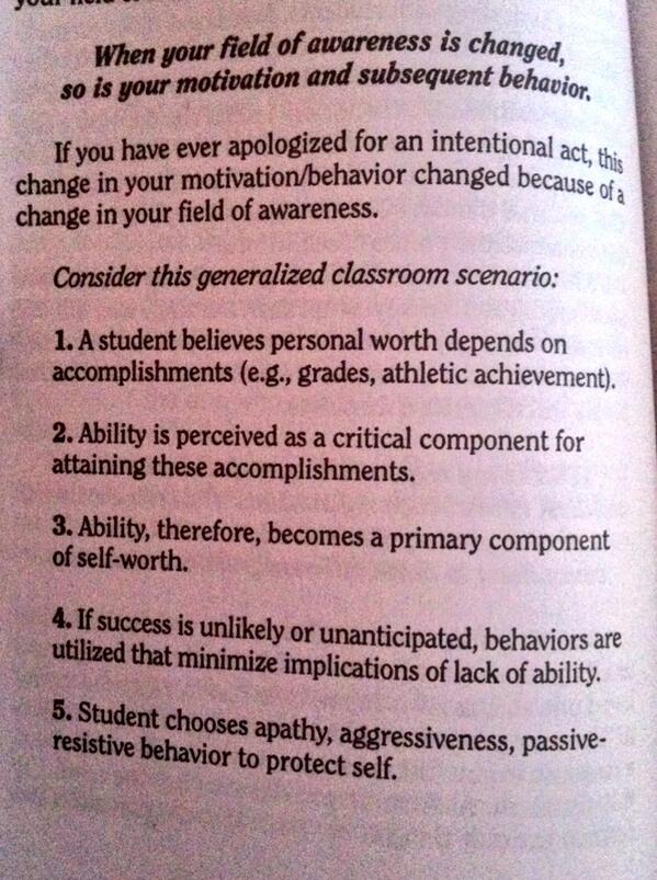 MissPaigo's tweet photo. So true!!!! I used to do this! I questioned my ability so I became the class clown. Huge implications for teaching! http://t.co/y8kVMkmtR8