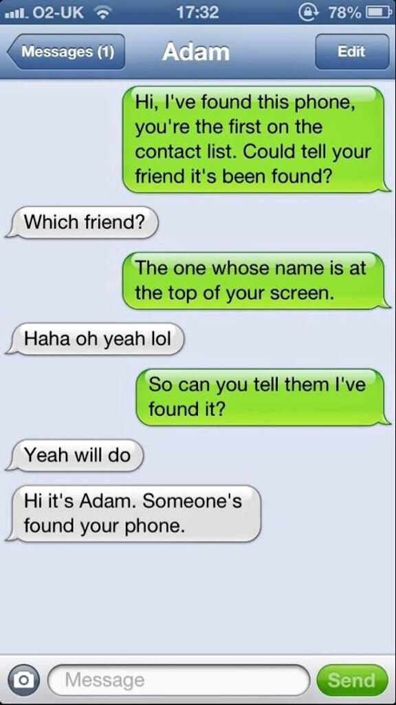 SiobhanCavanagh's tweet photo. Haha funniest thing ever. A guy found a phone.... #SoFunny #Hilarious  #SomethingIWouldDo http://t.co/iJEjKpPy5i