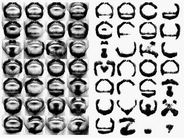 FastCoDesign's tweet photo. A designer shaves his beard into every letter of the alphabet. http://t.co/rAGjdI4bzA http://t.co/CPwnW8ZOgX