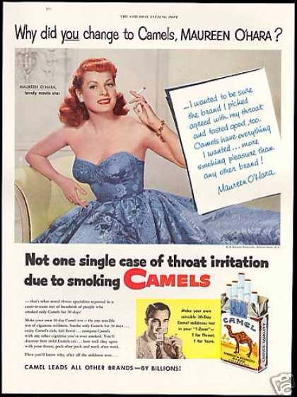 Vintage advertising treasure. #Camels #ThroatIrritation #VintageAds