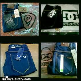 ready Jeans Branded bahan denim strech only 140rb avalible size 28-34 dan warna lengkap,, bisa kirim-kirim lo