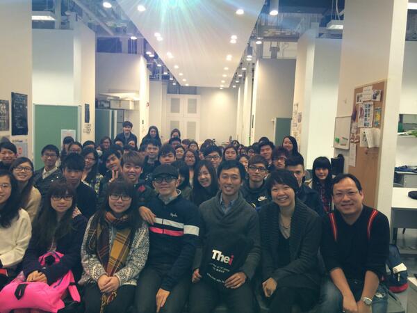estartup_csaa's tweet photo. Promotion in THEi.  Over 50 students joined and winner of e+startup last year @arislkk shared her experience. http://t.co/evlPkxgdJ0