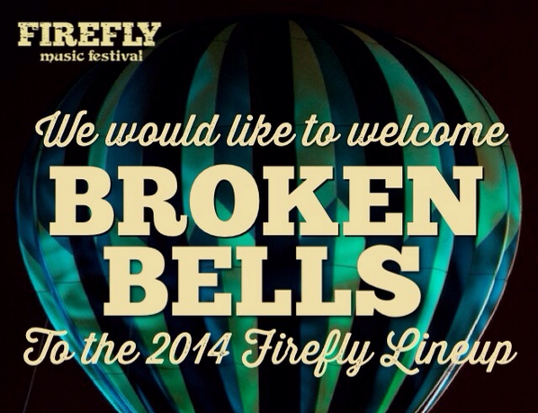 LiveAtFirefly's tweet image. Welcome @broken_bells! We can't wait to see you at Firefly this summer. #Firefly2014