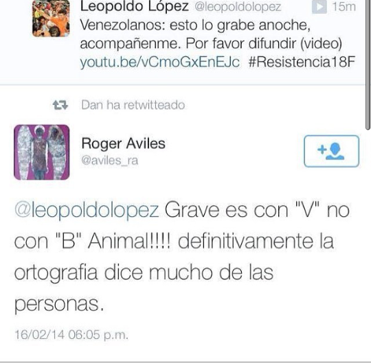 paolasolbeyg's tweet photo. @aviles_ra es GRABEEEEEEEEE CON B ALTA!!! COMO @leopoldolopez LO ESCRIBIO!!!  #18f #LeopoldoVenezuelaEstaContigo http://t.co/aMs37RLSzb