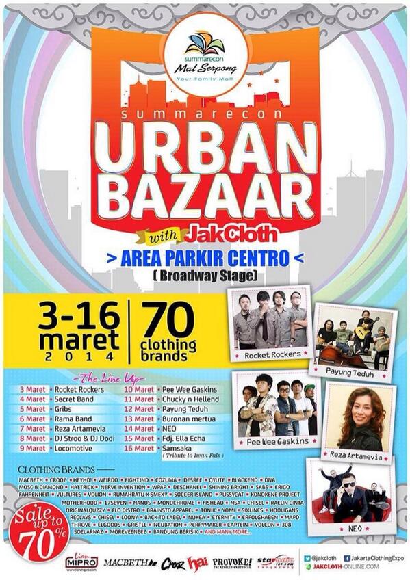 Urban Bazaar w/ JakCloth 10 Maret 2014 di Summarecon Mal Serpong mari kumpul teman2 <a href="/DorksOfficial/">Dorks Indonesia</a> :)