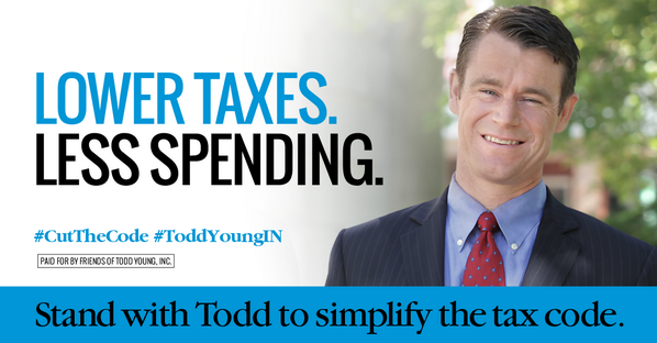 ToddYoungIN's tweet image. RETWEET this image if you agree it&apos;s time for less spending and lower taxes.  #CutTheCode