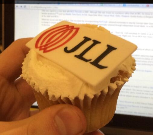 JLL's tweet image. belated #hellojll cakes in the #London office today