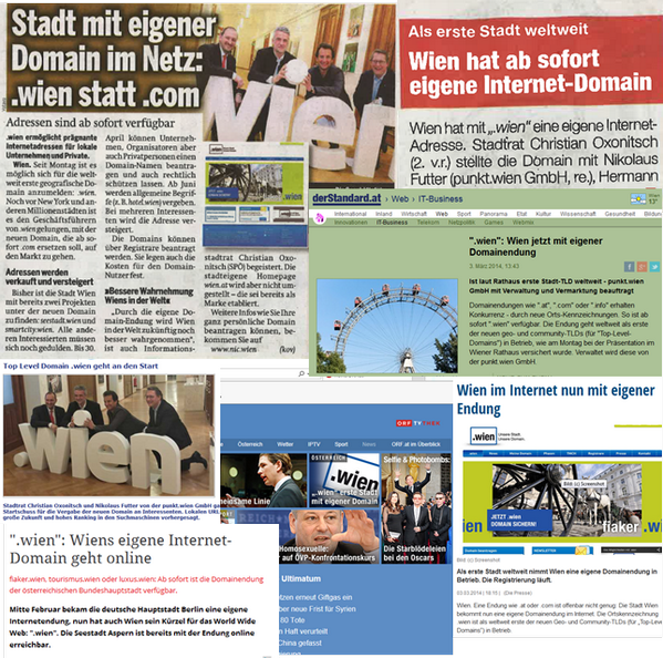 Wir freuen uns wahnsinnig über die tolle Medienpräsenz zum Start von .wien :)