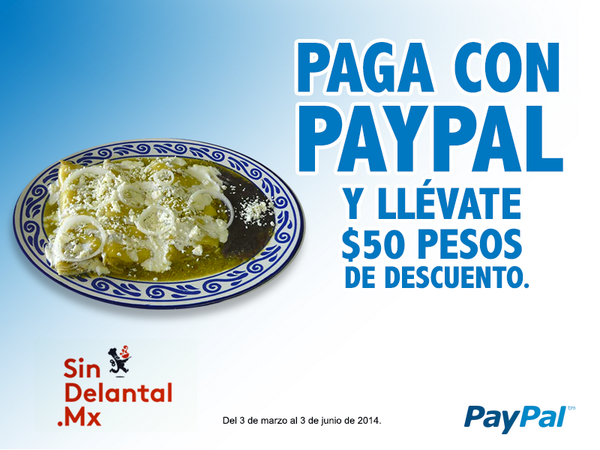 PayPalMexico's tweet photo. ¿Mucho trabajo hoy? 
Ordena desde tu teléfono usando @SinDelantalMX y paga con PayPal.
Válido para Guadalajara y D.F. http://t.co/mBDbOHvFOc
