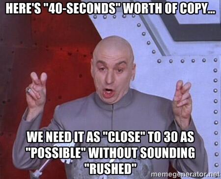 mackeyprodhouse's tweet photo. Voice talent: do you suffer from the "40 in 30 without sounding rushed" affliction?#voiceover #freelance #voicetalent http://t.co/66tGBHtXXi