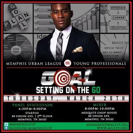 MemphisULYP's tweet photo. "Goal-Setting on the Go" #GeneralBody meeting at @Start_Co on 3/20 at 6:30p. After Mixer at Mesquite Chophouse at 8p. http://t.co/gBhXys8eEg