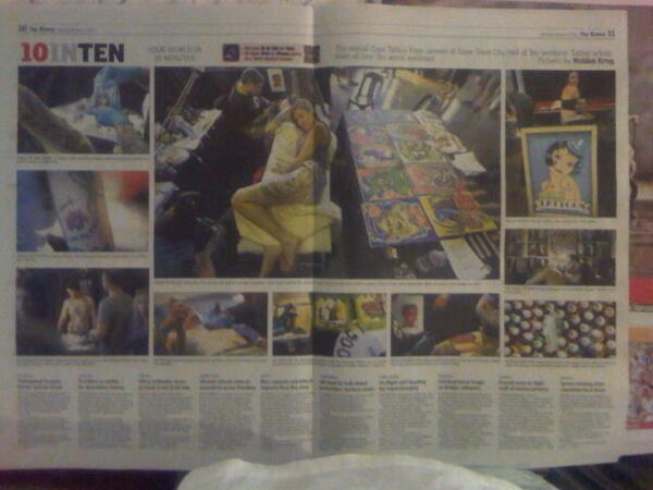 " @capetattexpo double photo page in The Times today. cc <a href="/manuelagray/">Manuela Gray</a> #SIX2014