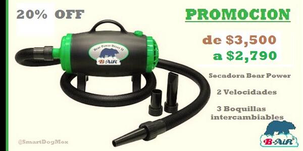 Secadora B-Air Bear Power Dryer excelente potencia de secado diseño de 4HP, doble motor con una manguera de 3 m