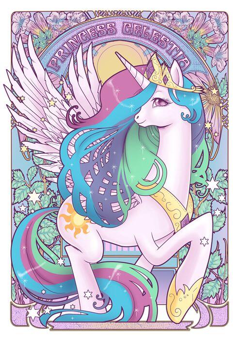 mylittle06's tweet photo. ミュシャ風セレスティ様〜美しいw https://t.co/m6VmOaCWpt #mlp