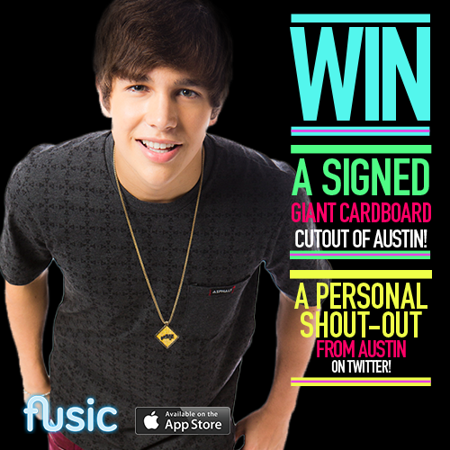 AustinMahone's tweet photo. Make an #MmmYeah karaoke video &amp; win a signed life-size cutout and a tweet from me!!! 😜 http://t.co/m2zQqQOmLg http://t.co/a5tvxhNNuY
