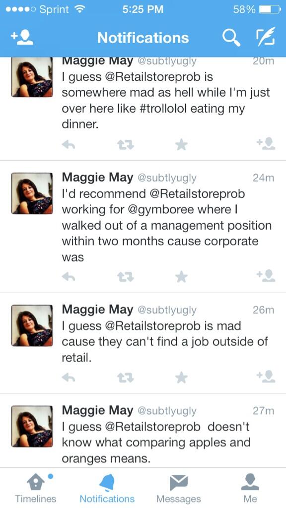 Retailstoreprob's tweet image. The twitter equivalent to dealing with a stupid customer. Lol. #retailproblems #crazyproblems