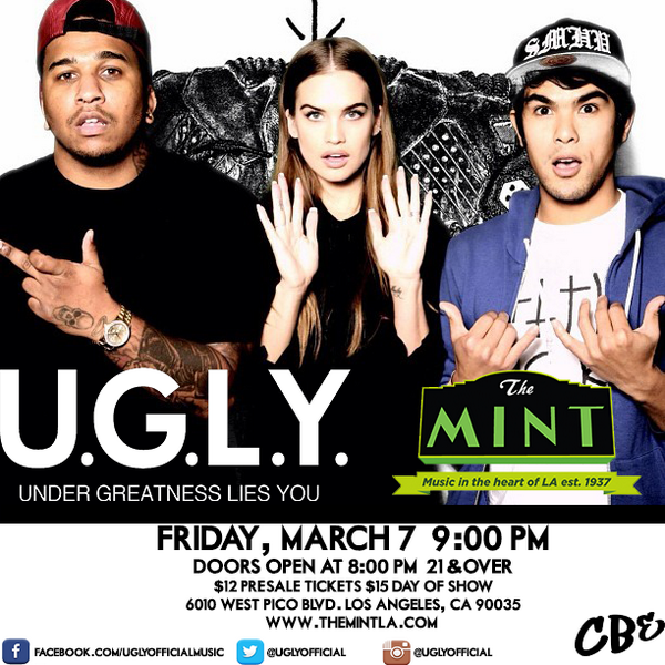 UGLYOfficial's tweet photo. FRIDAY we're performing at @TheMintLa! Doors open at 8PM, 21+.Get your tickets NOW! http://t.co/LeQHPruBoR #UGLY #DMT http://t.co/qWYJjPssfR