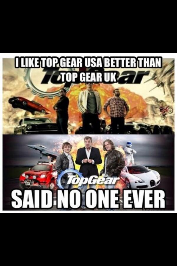 theMattGreer's tweet photo. @TopGear_BBCA the UK version is far better. Never miss an episode. http://t.co/eDZ5V38yDW