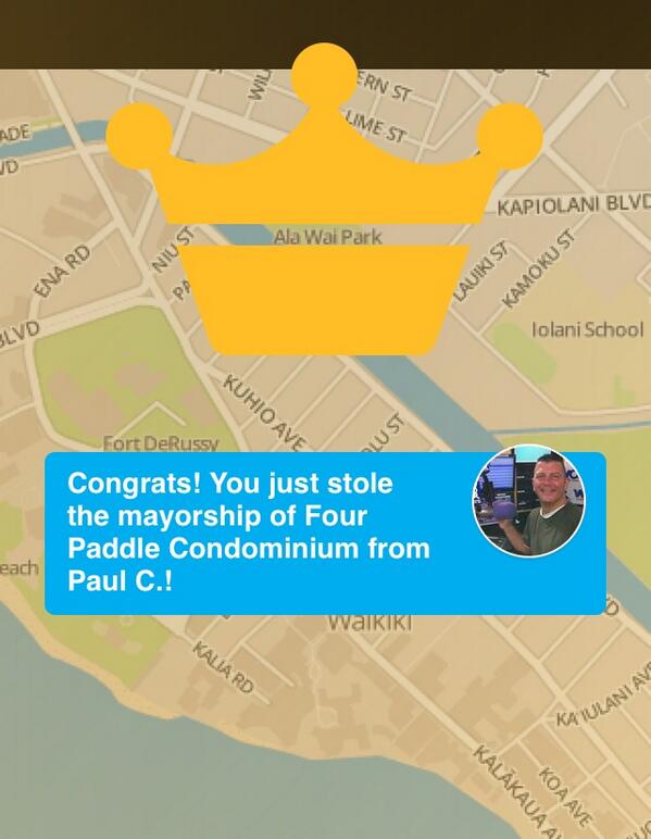 Hogger1Jimmy's tweet photo. Just stole the mayorship of Four Paddle Condominium on @foursquare! Crown me! http://t.co/xRidjkoynk wow http://t.co/XcVZihrpNU