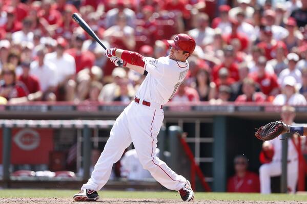 Cut4's tweet image. Followers to RETWEET can win a Joey Votto bat. #MLBFC