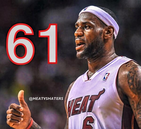 HeatvsHaters's tweet photo. Career-high & Franchise-high #WitnessMiami @KingJames http://t.co/DVr3pMcGws