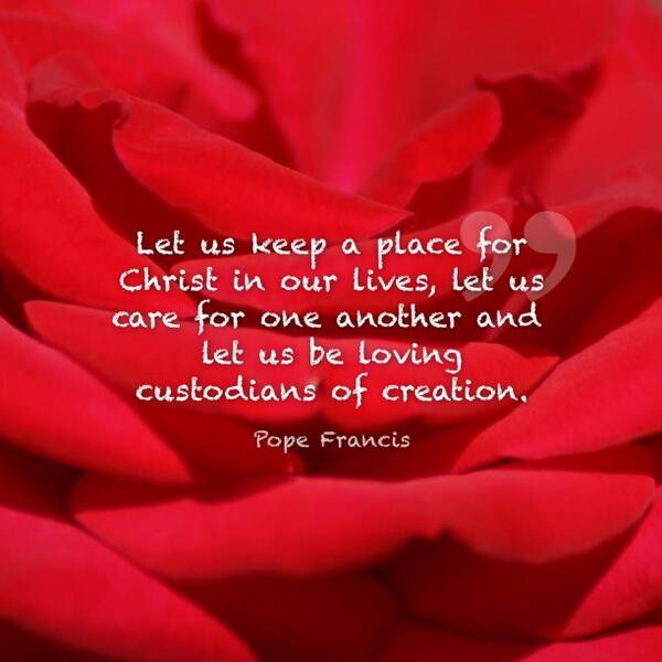PopeDaily's tweet image. Let us keep a place for Christ in our lives, let us care for one another and let us... #quote @Pontifex Photo YLev