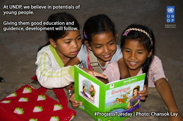 UNDPCambodia's tweet photo. @UNDPCambodia believes that giving young people good education & guidance, development will follow. #ProgressTuesday http://t.co/JYlEhvkUzp