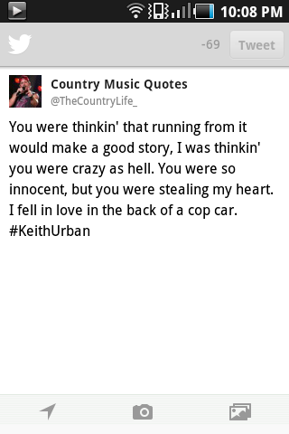 TheCountryLife_'s tweet photo. Cop Car - #KeithUrban http://t.co/VQRY5d0E0N