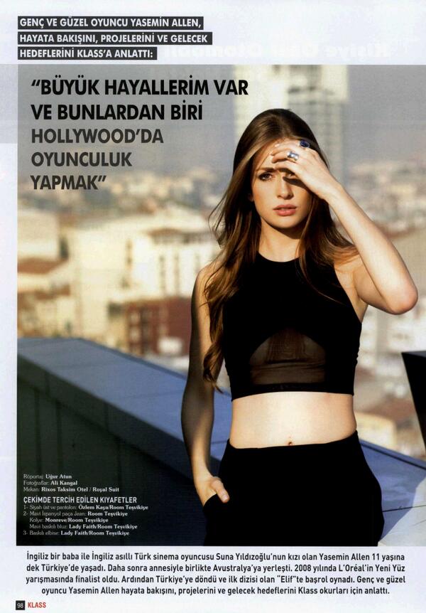 Oyuncumuz Yasemin Allen'ın Klass Magazin röportajı