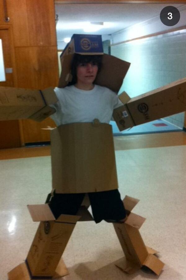 voidque's tweet image. Here is a box man who lives in my school goodnight all
