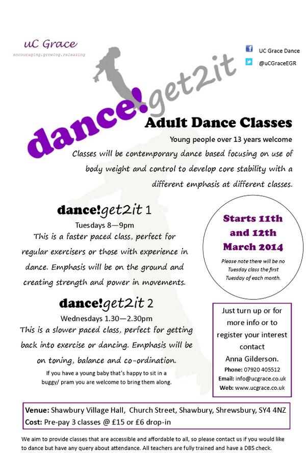 **ADULT DANCE classes starting 11/03 and 12/03 in Shawbury Village Hall, Shrewsbury. RT <a href="/MWCShawbury/">Shawbury Military Wives Choir</a> <a href="/ShawburyYFC/">Shawbury YFC</a>