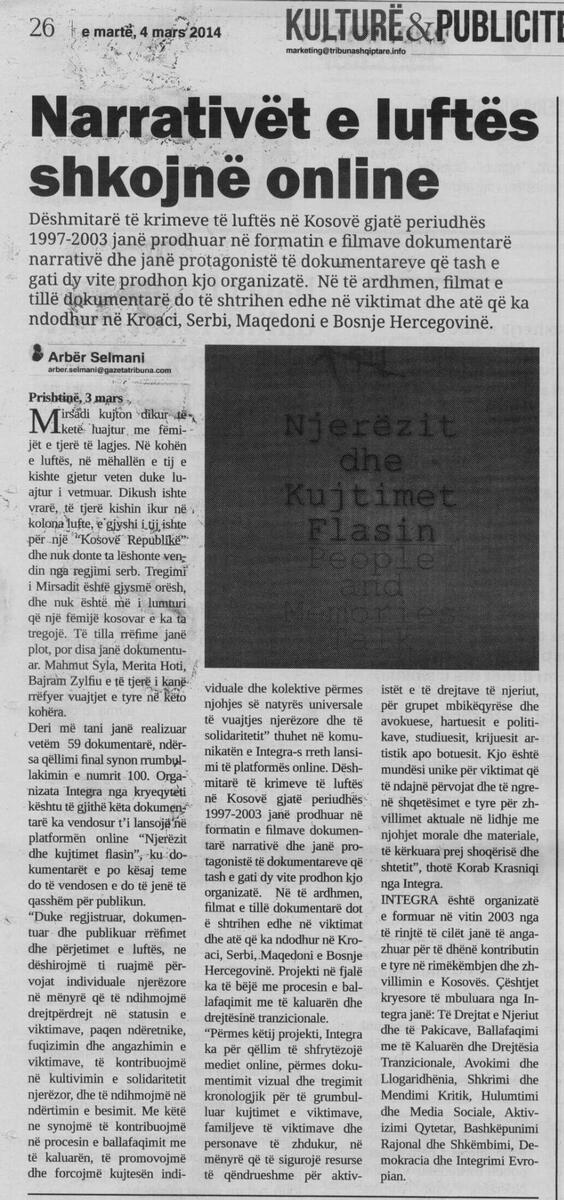 IntegraNGO's tweet photo. Artikulli ne Gazeten Tribuna @arberiani #GazetaTribuna http://t.co/OPzv7ePpIg