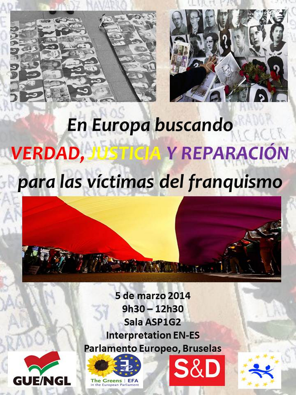 VicentGarces's tweet photo. Mañana en el Parlamento Europeo: "En Europa buscando verdad, justicia y reparación para las víctimas del franquismo" http://t.co/vsRbmFeylF