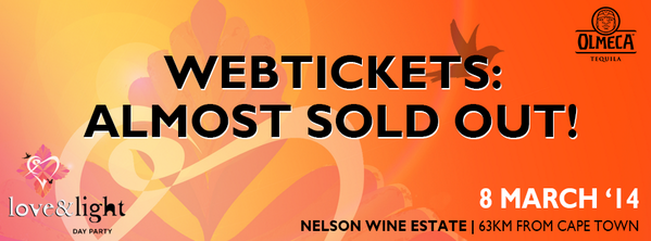 TICKET UPDATE: <a href="/webticketsSA/">webtickets.co.za</a> is almost SOLD OUT. 

Head over to Webtickets now (R275) or to one of our outlets (R250)