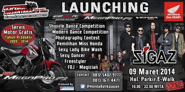 #HondaLover yg pengen tahu gagahnya New Megapro-FI kayak apa datang aja ke launchingnya #HondaEvent