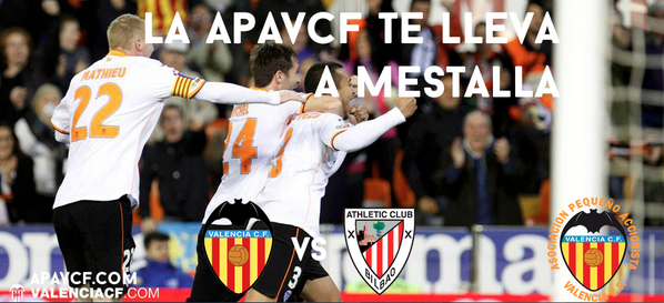 apavcf's tweet photo. La APAVCF sortea 4 entradas para el partido de liga VCF-AT.BILBAO. Solo tienes que seguirnos y hacer RT este tweet http://t.co/eXUUKbKFWy