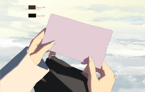 秒速5センチメートル（3月4日）：お手紙。色指定。